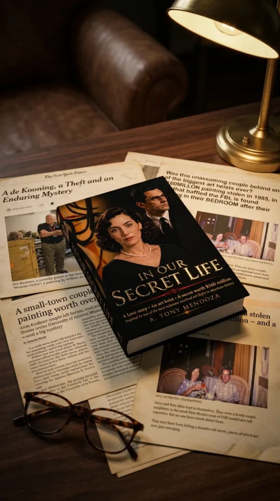 In Our Secret Life book with newspaper coverage of the Woman-Ochre heist